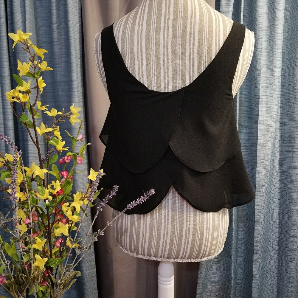 🌻🌺🌻ANTHROPOLOGIE PAPER CRANE LAYERED CROP TOP!! - Picture 2 of 6